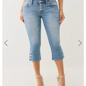 True Religion Sky Blue Cropped Jeans
